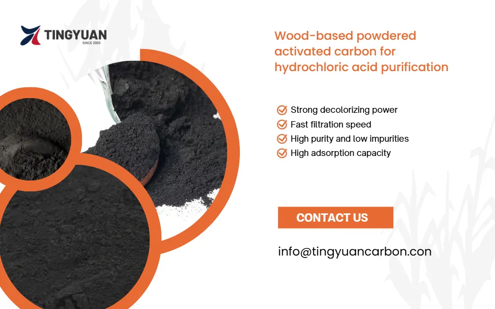 Wood Based Powdered Activated Carbon For Hydrochloric Acid Purification - Tingyuan Carbon